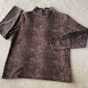Vintage Jason Maxwell velvety animal snake print top sz PL